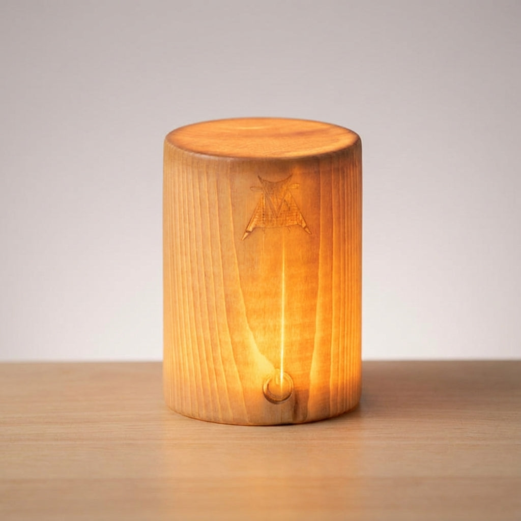 Table Lamp Wood Look Rechargeable LED Natural Bedroom Bedside Touch Dimmable Cordless Ambient Night Light Japandi Scandinavian Decor | Thomler