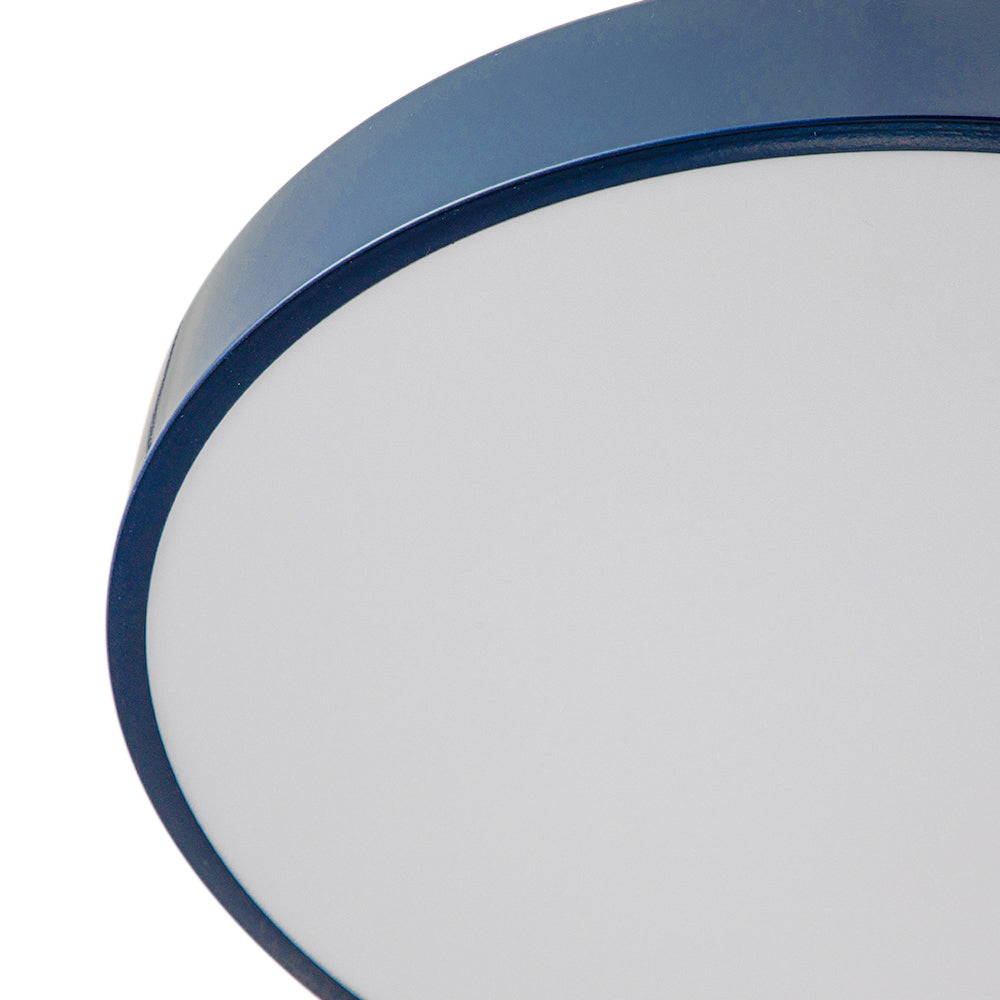 Ceiling Light Metal Acrylic 40.0 cm Navy Blue Brass Living Room Dimmable LED Semi Flush Mount Fixture | Thomler