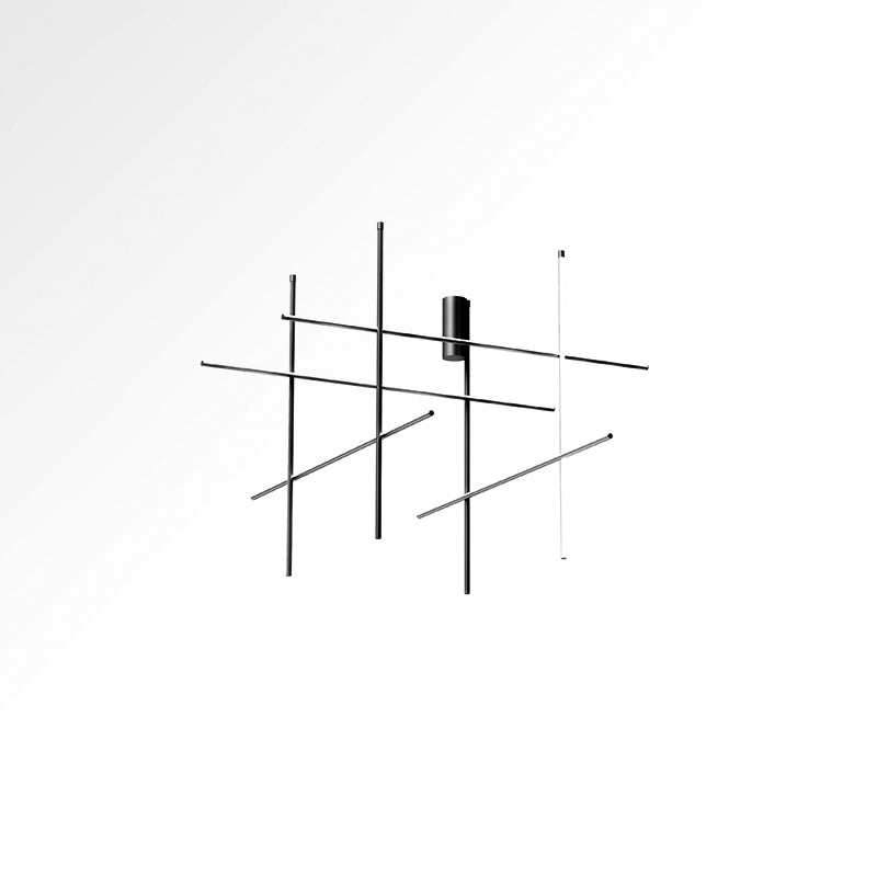 Pendant Light Aluminium Integrated LED 175.0 cm Black Modern Dining Room Linear Chandelier Modular Ceiling Lighting | Thomler