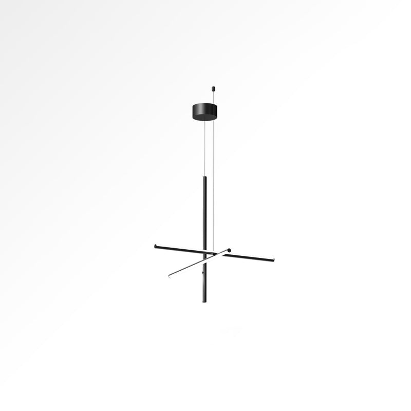Pendant Light Aluminium Integrated LED 175.0 cm Black Modern Dining Room Linear Chandelier Modular Ceiling Lighting | Thomler
