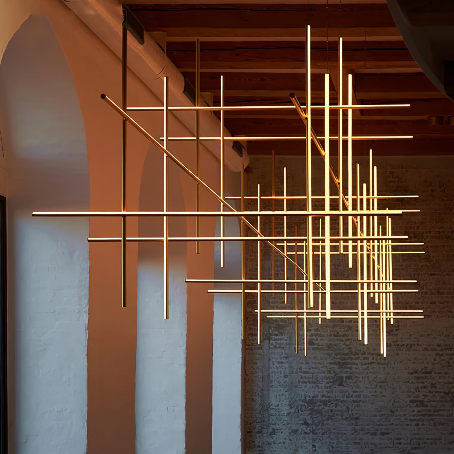 Pendant Light Aluminium Integrated LED 175.0 cm Black Modern Dining Room Linear Chandelier Modular Ceiling Lighting | Thomler