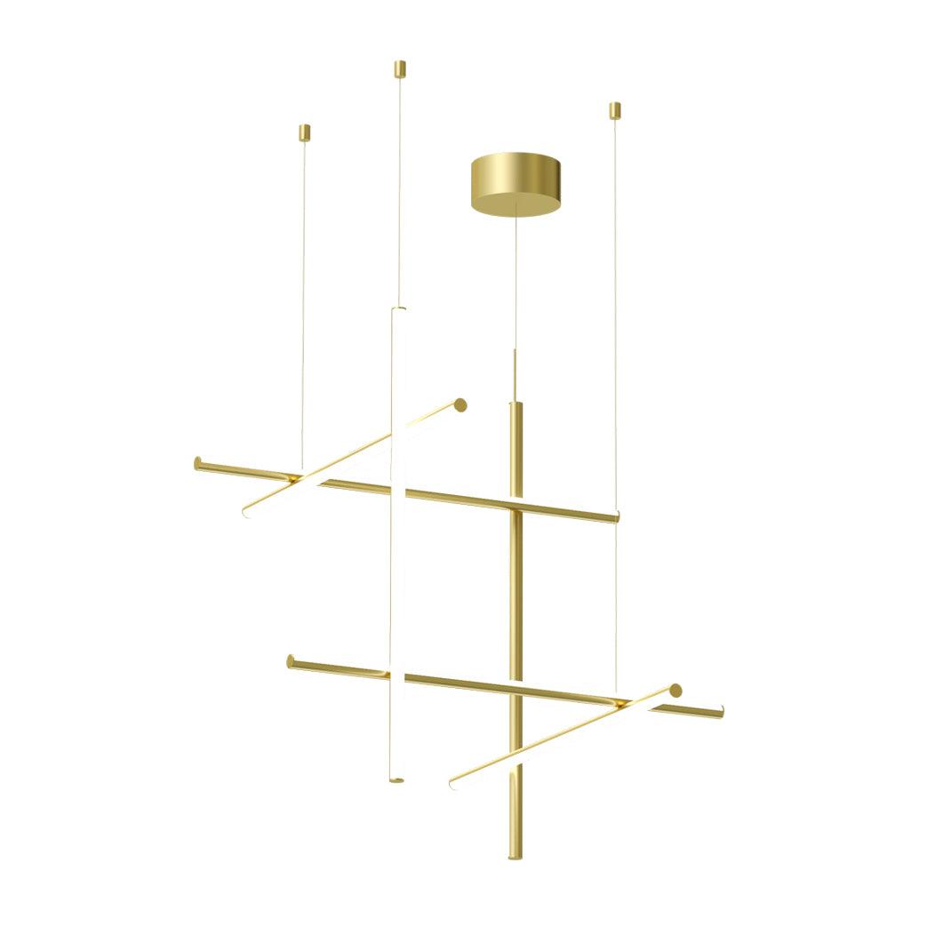 Pendant Light Aluminium Integrated LED 175.0 cm Black Modern Dining Room Linear Chandelier Modular Ceiling Lighting | Thomler