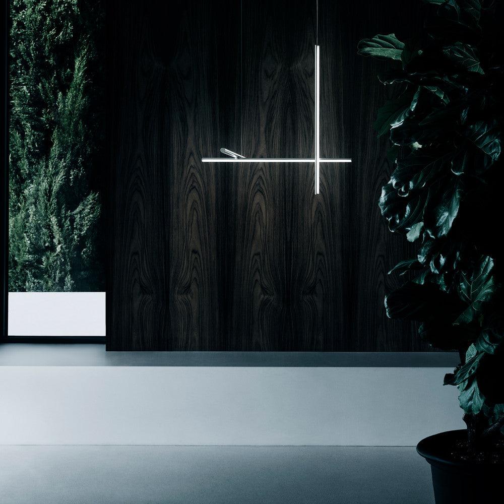 Pendant Light Aluminium Integrated LED 175.0 cm Black Modern Dining Room Linear Chandelier Modular Ceiling Lighting | Thomler