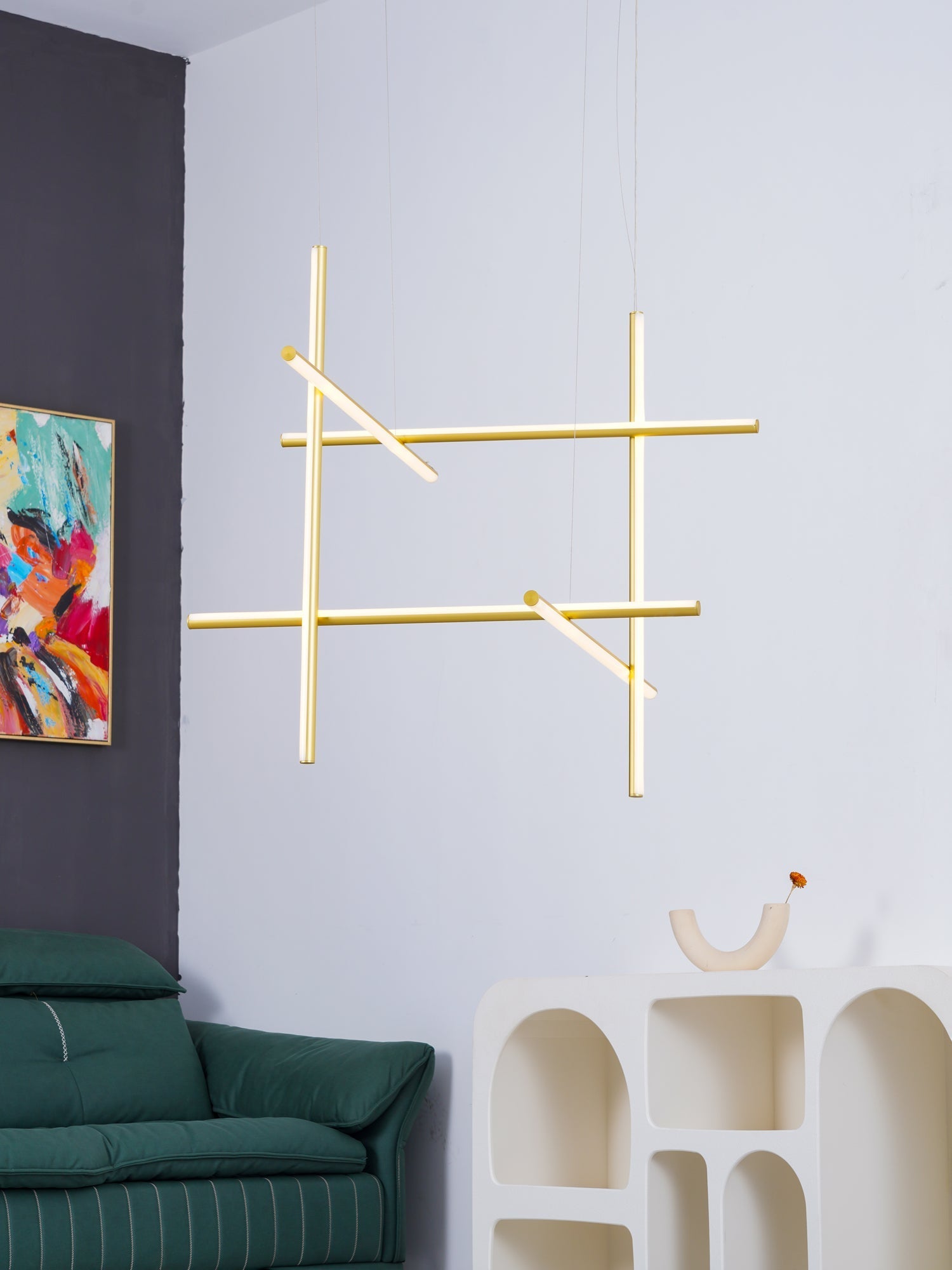 Pendant Light Aluminium Integrated LED 175.0 cm Black Modern Dining Room Linear Chandelier Modular Ceiling Lighting | Thomler