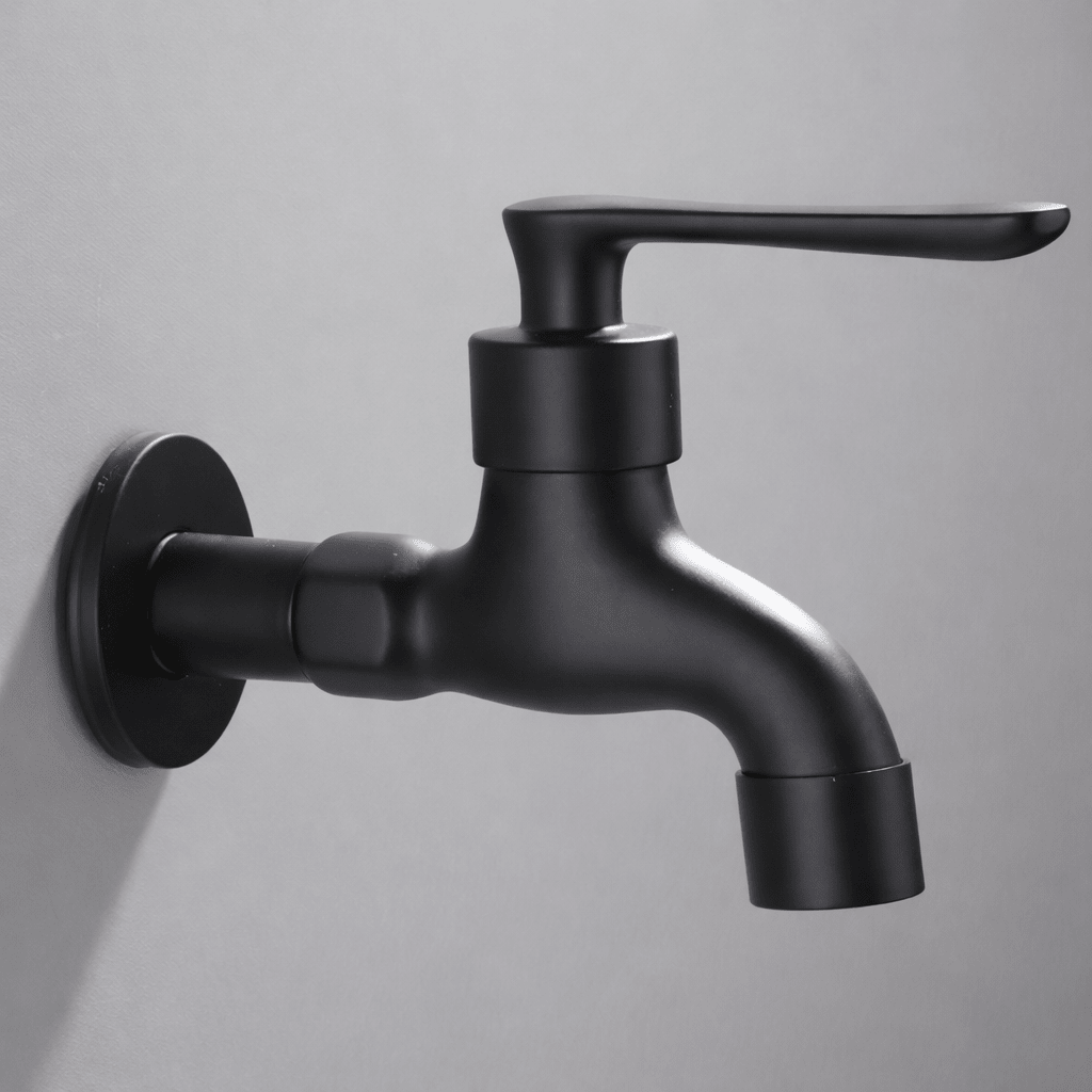 Wall-Mount Single Handle Faucet in Black Finish for Indoor & Outdoor Sinks | Thomler