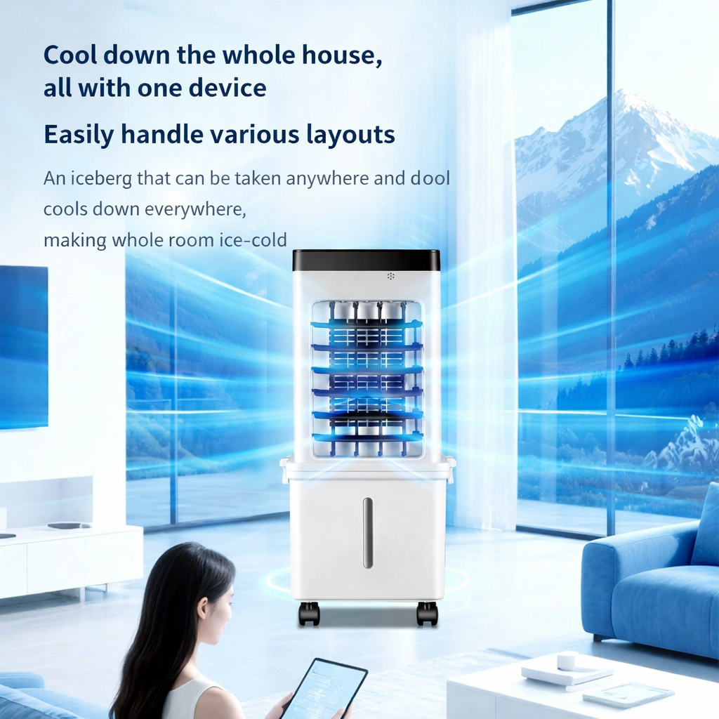 Compact Personal Evaporative Air Cooler with Humidifier & Purifier for Bedrooms, Offices & Small Spaces | Thomler