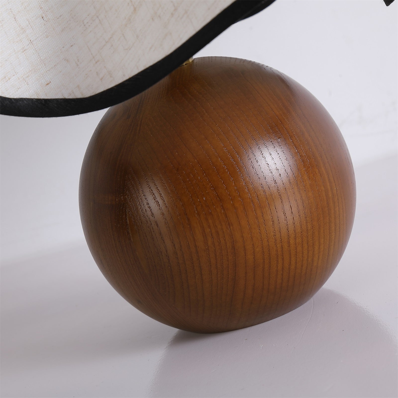 Table Lamp Wood 11.8 in (30.0 cm) Fabric Shade Indoor Desk Bedside Nightstand Light | Thomler
