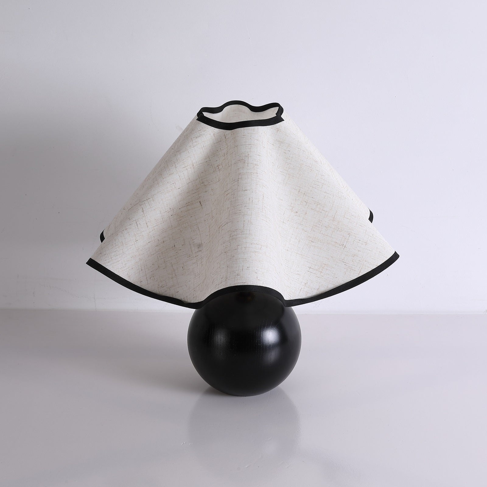 Table Lamp Wood 11.8 in (30.0 cm) Fabric Shade Indoor Desk Bedside Nightstand Light | Thomler