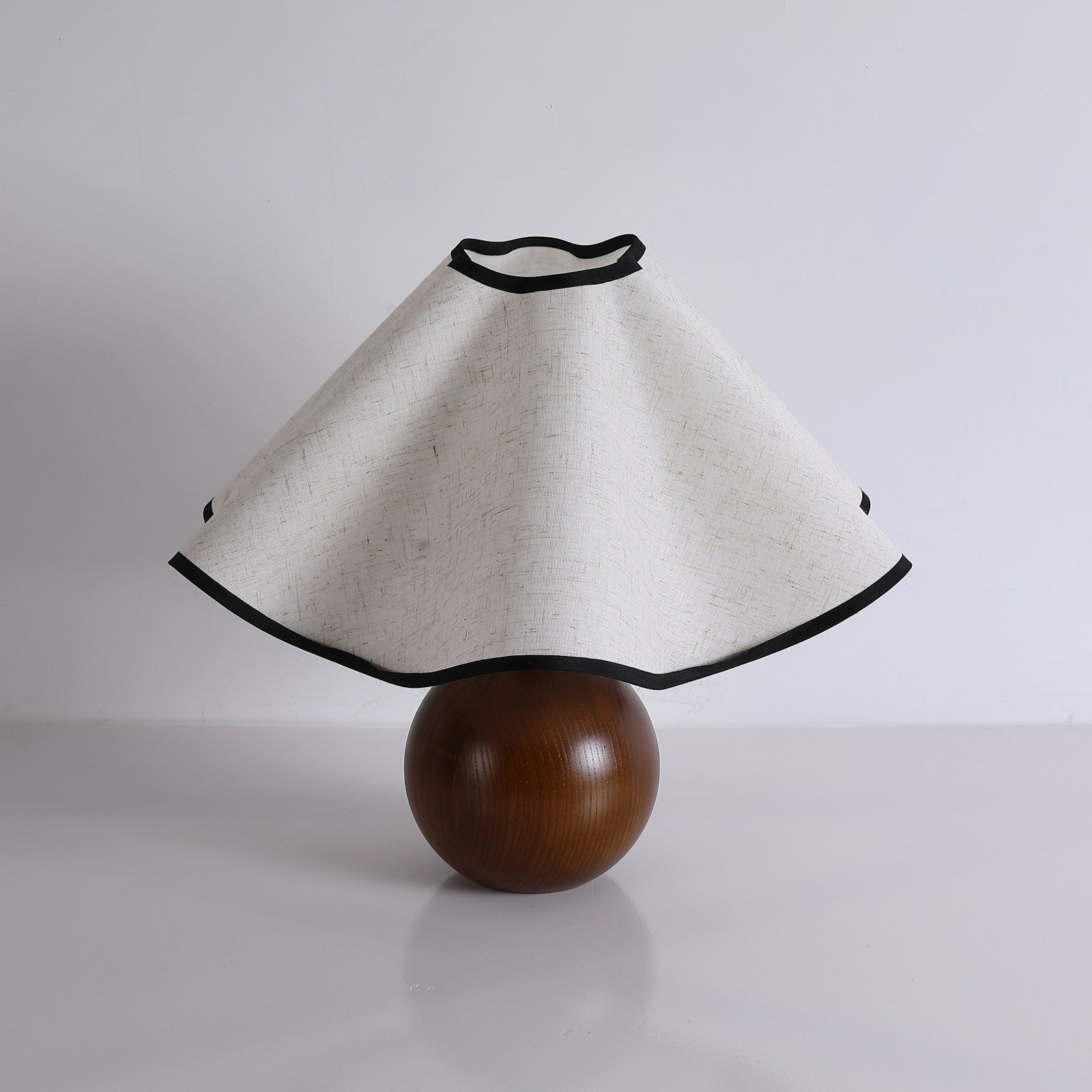 Table Lamp Wood 11.8 in (30.0 cm) Fabric Shade Indoor Desk Bedside Nightstand Light | Thomler
