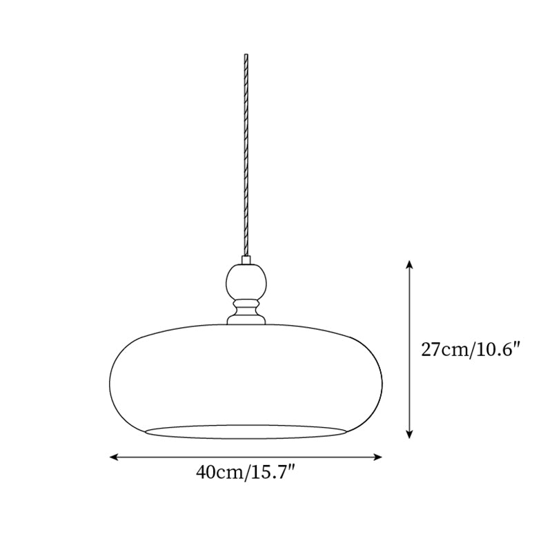 Pendant Light Glass Dome 15.7 in Walnut Brown Dining Room Kitchen Island Hanging Ceiling Lamp | Thomler