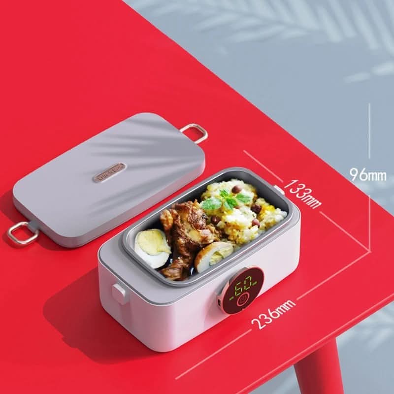 Battery-Powered Food Warmer with 5 Temp Settings – 34 oz Stainless Steel Container for Hot Lunches On The Go | Thomler