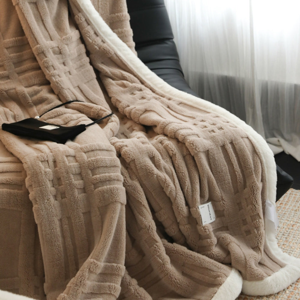 Textured Microfiber Throw Blanket for Couch & Bed – Plush Warmth for Fall & Winter | Thomler