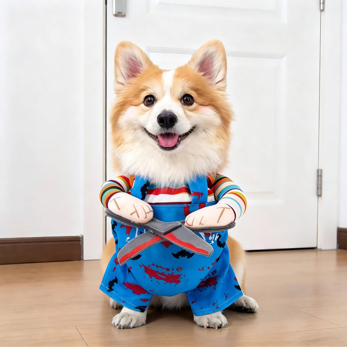 Pet Costume with Padded Fake Arms – 3D Walking Illusion for Dogs & Cats – Halloween Party Outfit | Thomler