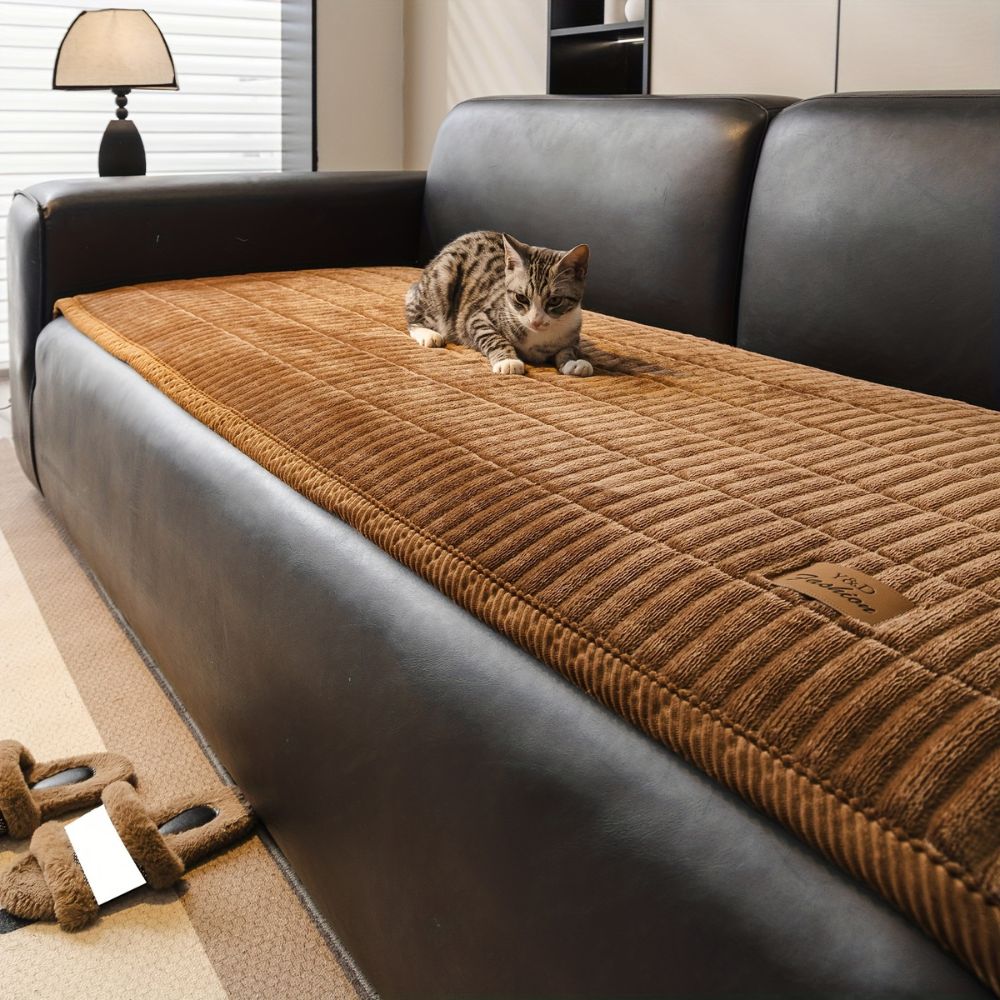 Quilted Sofa Cushion Protector – Microfiber Couch Seat Cover for Pet Hair Protection & Daily Wear, Machine Washable Furniture Shield for | Thomler