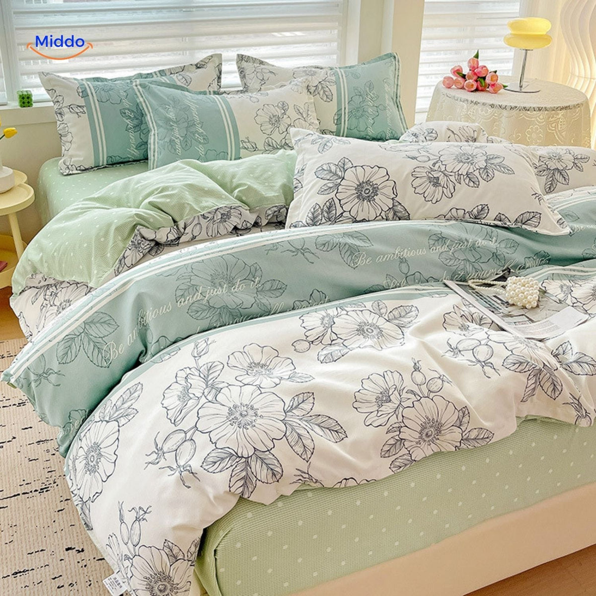 Pure Cotton 4-Piece Bedding Set for Mom & Baby – Soft, Breathable & Hypoallergenic | Thomler