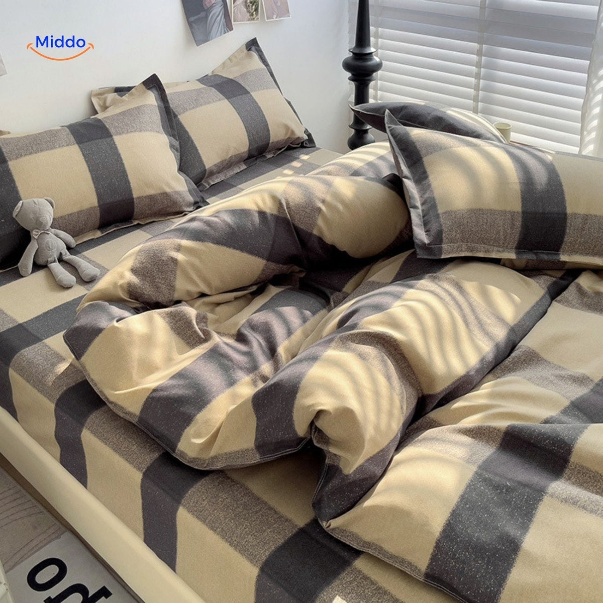 Pure Cotton 4-Piece Bedding Set for Mom & Baby – Soft, Breathable & Hypoallergenic | Thomler