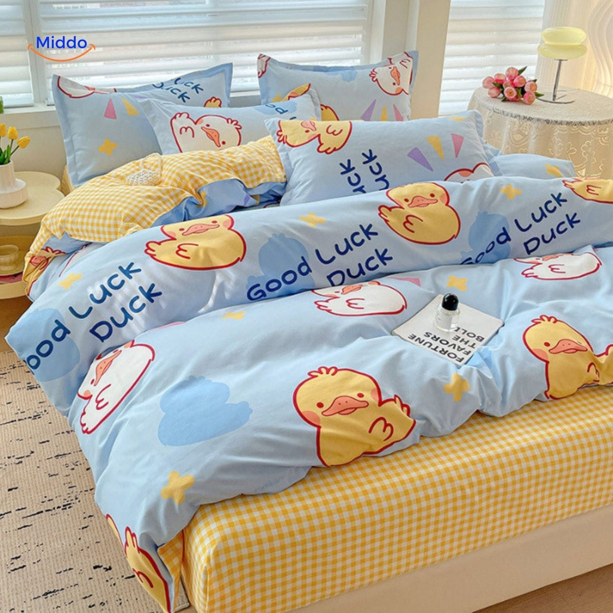 Pure Cotton 4-Piece Bedding Set for Mom & Baby – Soft, Breathable & Hypoallergenic | Thomler