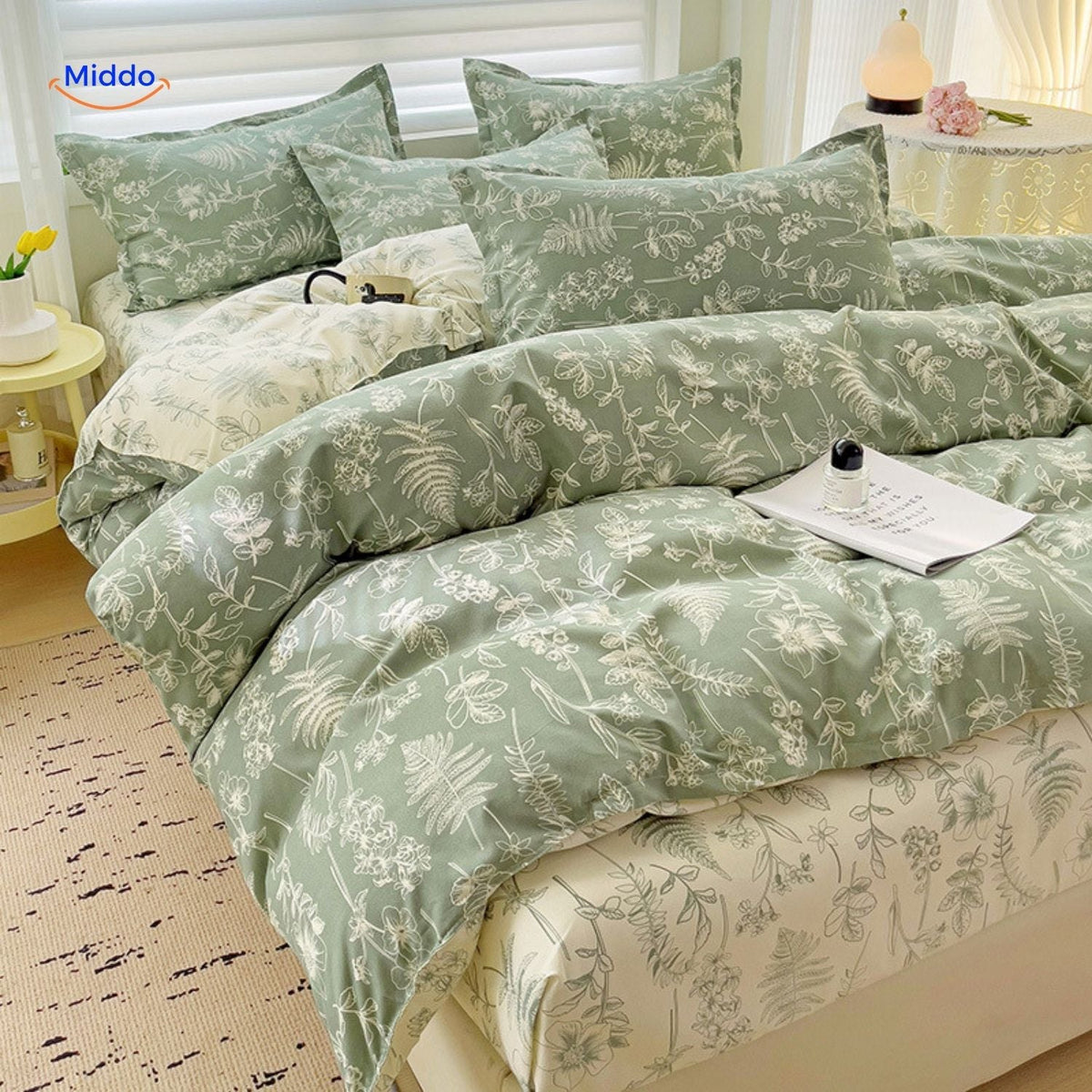 Pure Cotton 4-Piece Bedding Set for Mom & Baby – Soft, Breathable & Hypoallergenic | Thomler