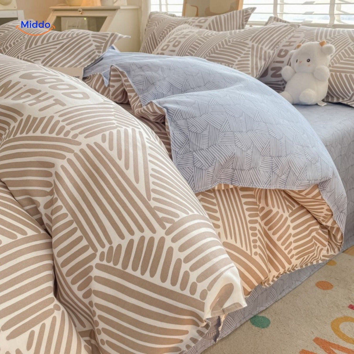 Pure Cotton 4-Piece Bedding Set for Mom & Baby – Soft, Breathable & Hypoallergenic | Thomler