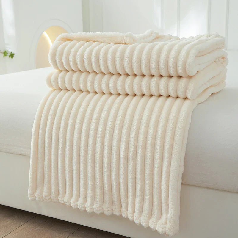 Fleece Deken Gestreept Flannel 100% Polyester Zacht Woonkamer Slaapkamer Bank Bed
