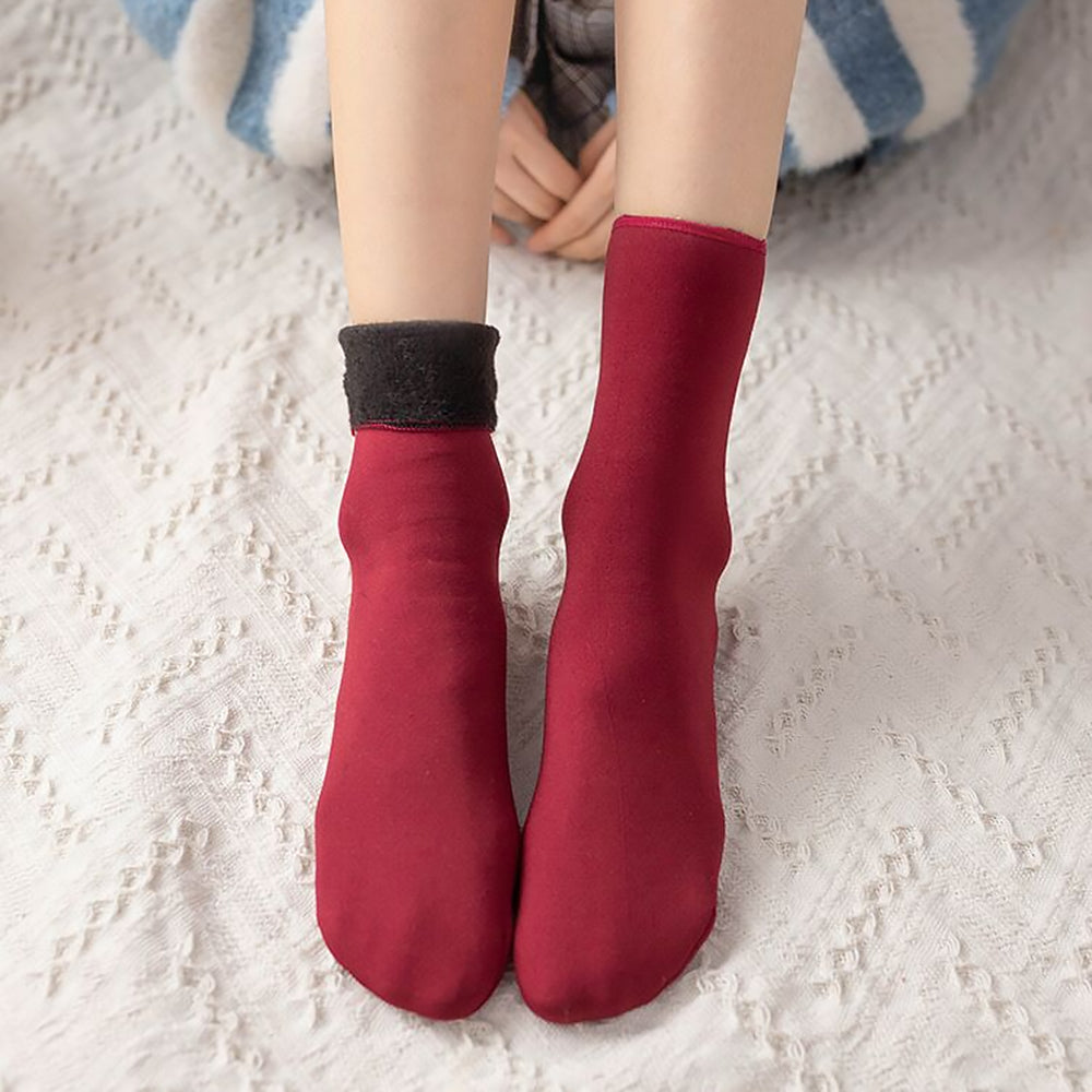 Thermal Knit Winter Socks – Ultra-Soft Fleece-Lined Crew Socks for Cold Weather, Outdoor Activities & Indoor Lounging, Stretch-Fit | Thomler