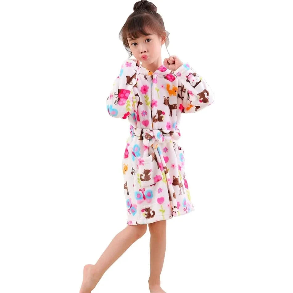 Kids' Hooded Robe – Plush Fleece Wrap with Fun Character Graphics for Boys & Girls | Thomler