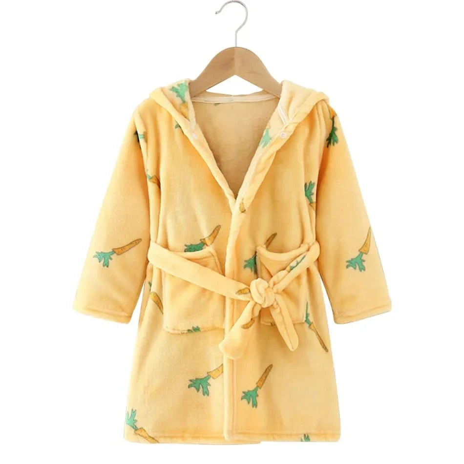Kids' Hooded Robe – Plush Fleece Wrap with Fun Character Graphics for Boys & Girls | Thomler