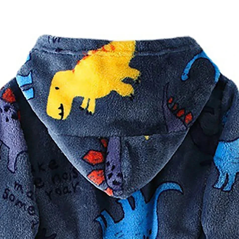 Kids' Hooded Robe – Plush Fleece Wrap with Fun Character Graphics for Boys & Girls | Thomler