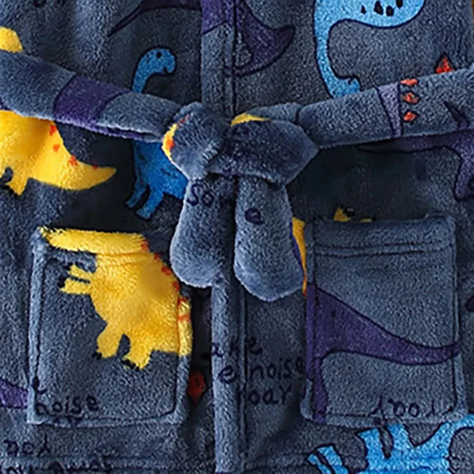 Kids' Hooded Robe – Plush Fleece Wrap with Fun Character Graphics for Boys & Girls | Thomler