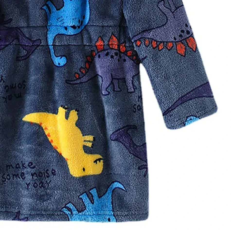 Kids' Hooded Robe – Plush Fleece Wrap with Fun Character Graphics for Boys & Girls | Thomler