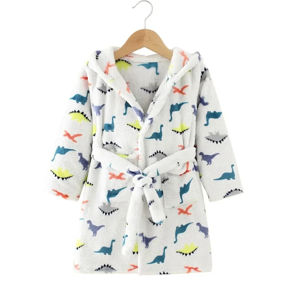 Kids' Hooded Robe – Plush Fleece Wrap with Fun Character Graphics for Boys & Girls | Thomler