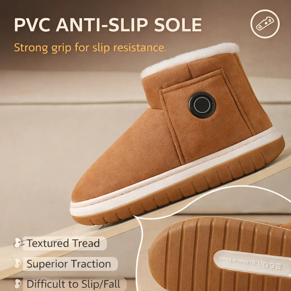 Rechargeable Heated Slippers with 3 Temperature Settings – Indoor/Outdoor Insulated Boots | Thomler
