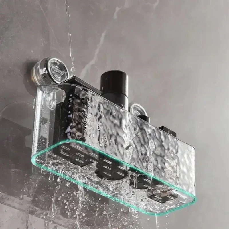 Suction Cup Bathroom Caddy Organizer – No Drill Wall Storage for Shower & Tile | Strong Hold on Smooth Surfaces | Thomler