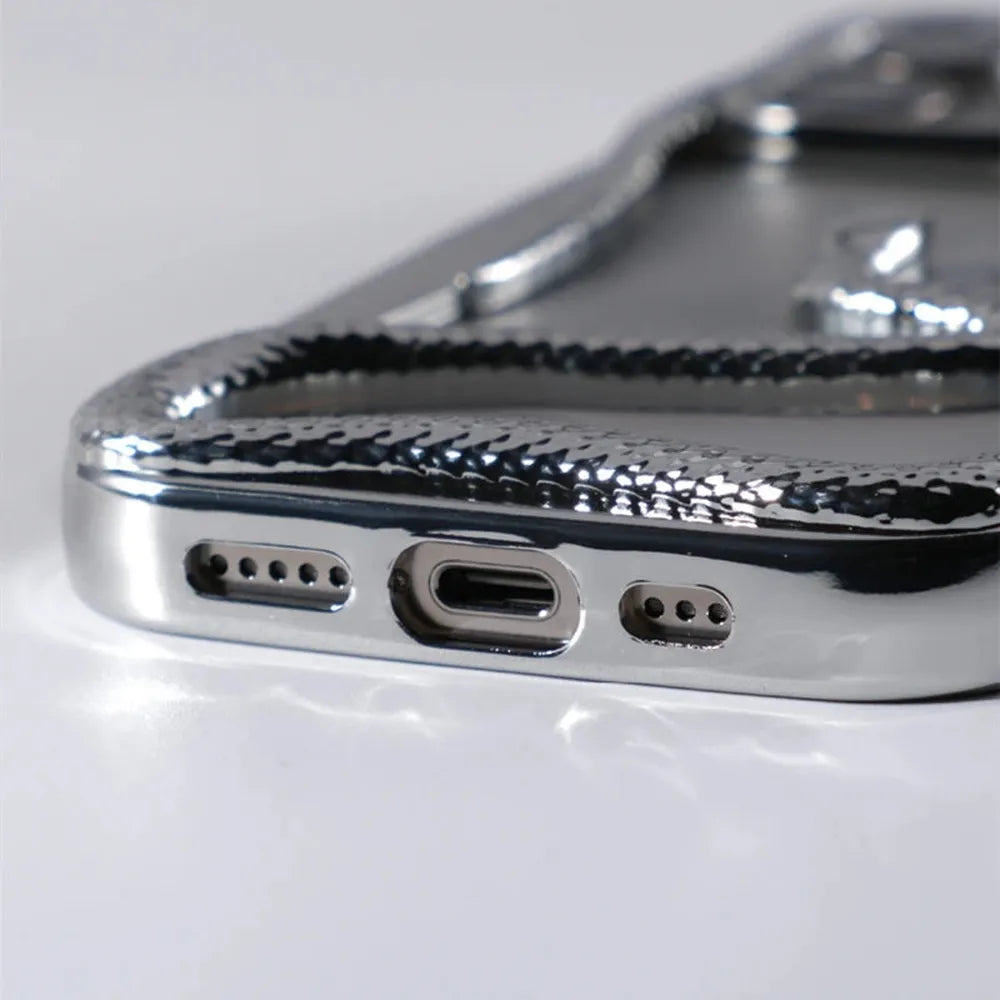 Serpent-Embossed Protective iPhone Case with Raised Edges for 12-17 Models – Shock-Absorbing Hard Shell with Metallic or Matte Finish | Thomler