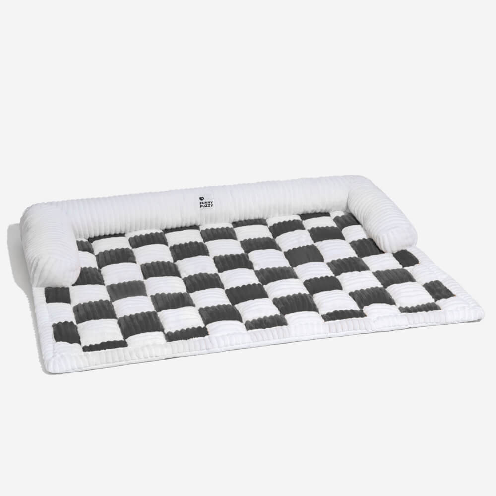 Quilted Pet Furniture Protector Mat – Padded Nonslip Dog Couch Cover for Sofa & Floor | Washable Plaid Pet Blanket | Thomler