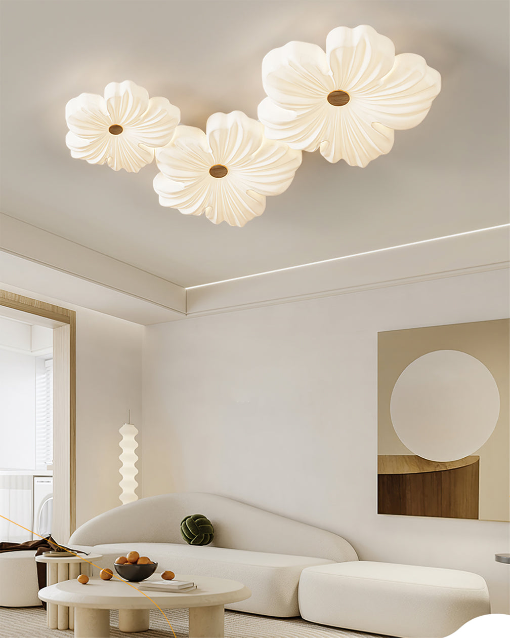 Ceiling Lamp Metal Acrylic 13 in White Indoor Modern Home Lighting Fixture LED | Thomler