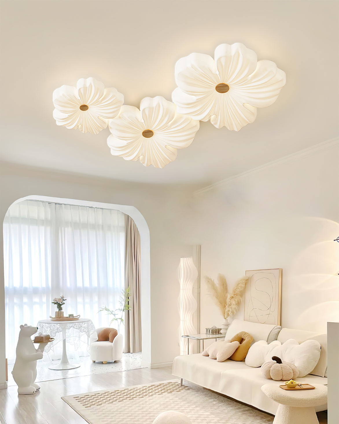 Ceiling Lamp Metal Acrylic 13 in White Indoor Modern Home Lighting Fixture LED | Thomler