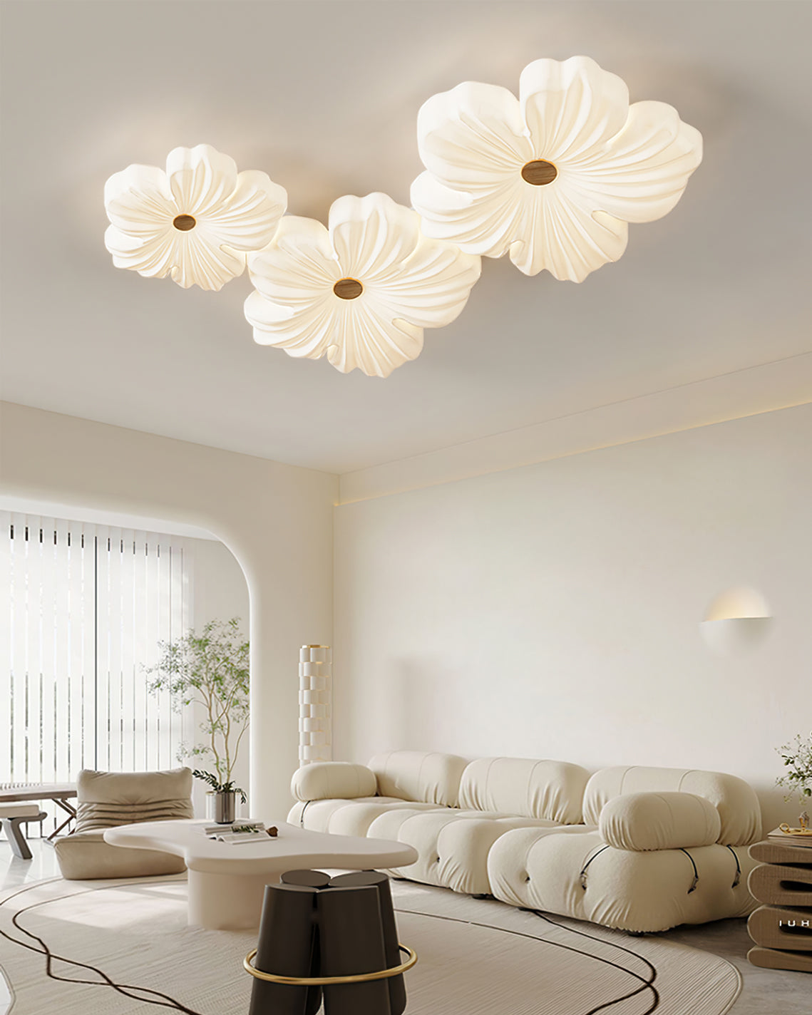 Ceiling Lamp Metal Acrylic 13 in White Indoor Modern Home Lighting Fixture LED | Thomler