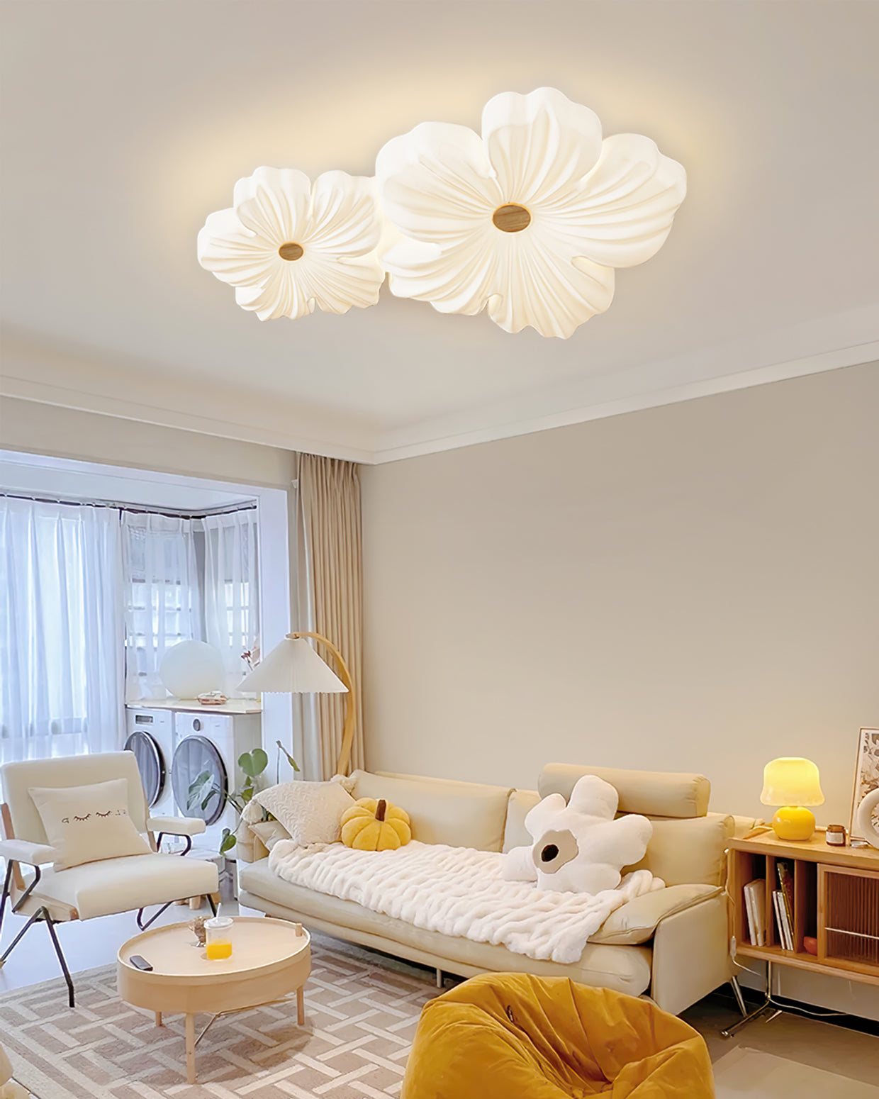 Ceiling Lamp Metal Acrylic 13 in White Indoor Modern Home Lighting Fixture LED | Thomler