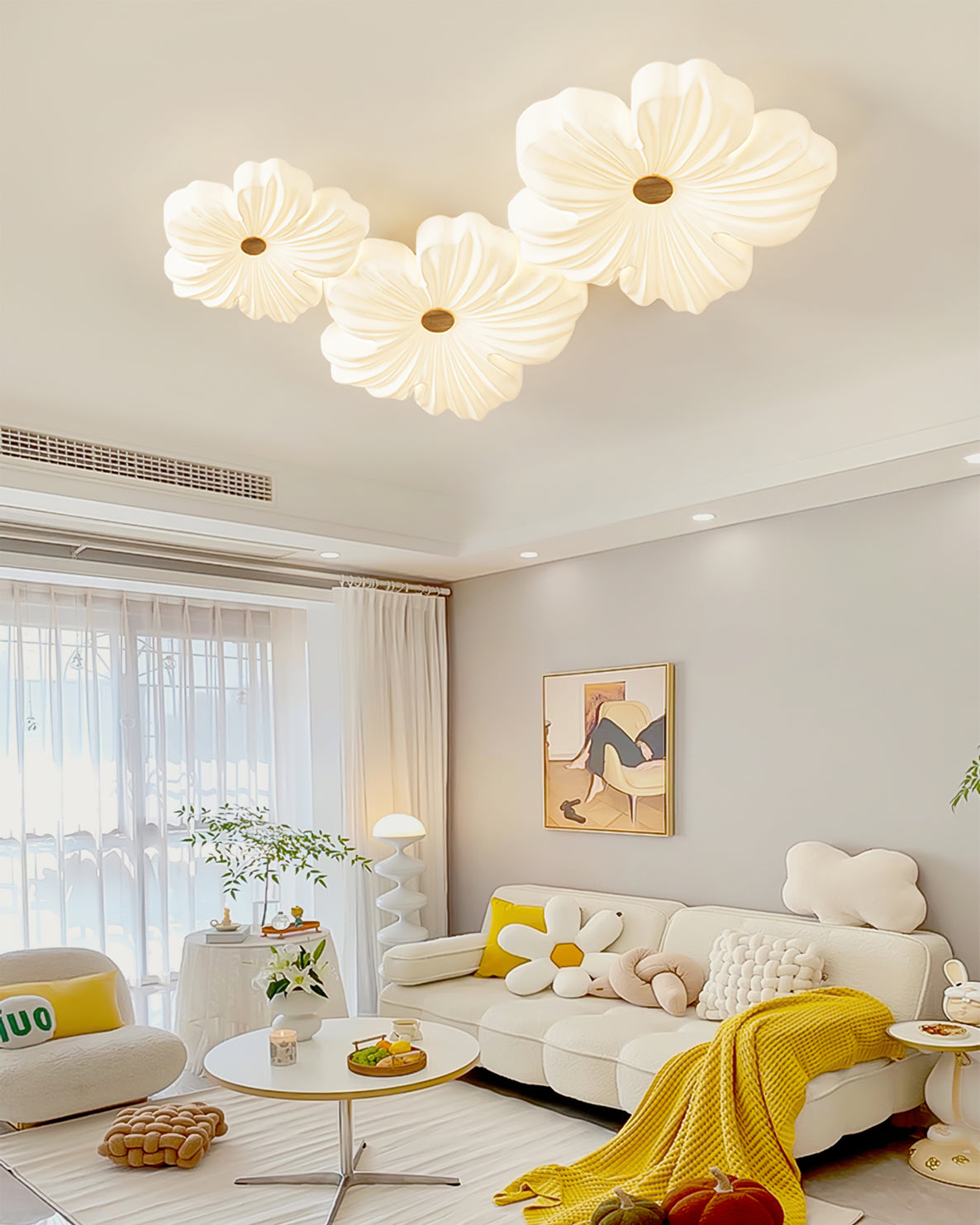 Ceiling Lamp Metal Acrylic 13 in White Indoor Modern Home Lighting Fixture LED | Thomler