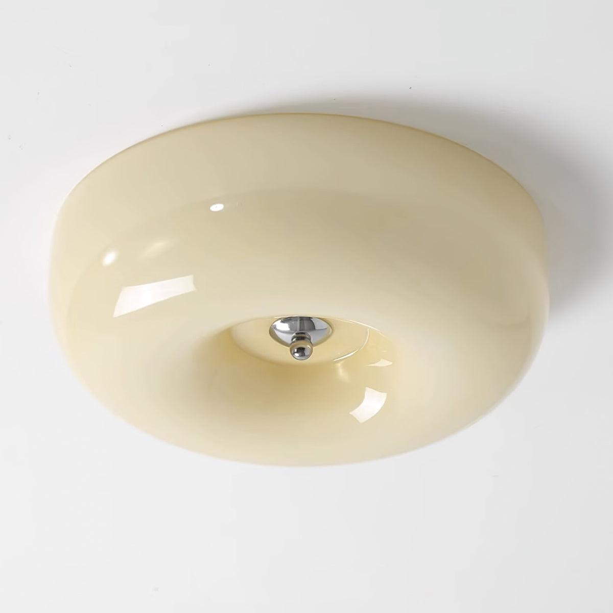 Swirled Glass Flush Mount Ceiling Light with Integrated LED – Chrome Finish – Dimmable Warm White – Modern Ceiling Lamp for Bedroom Living | Thomler