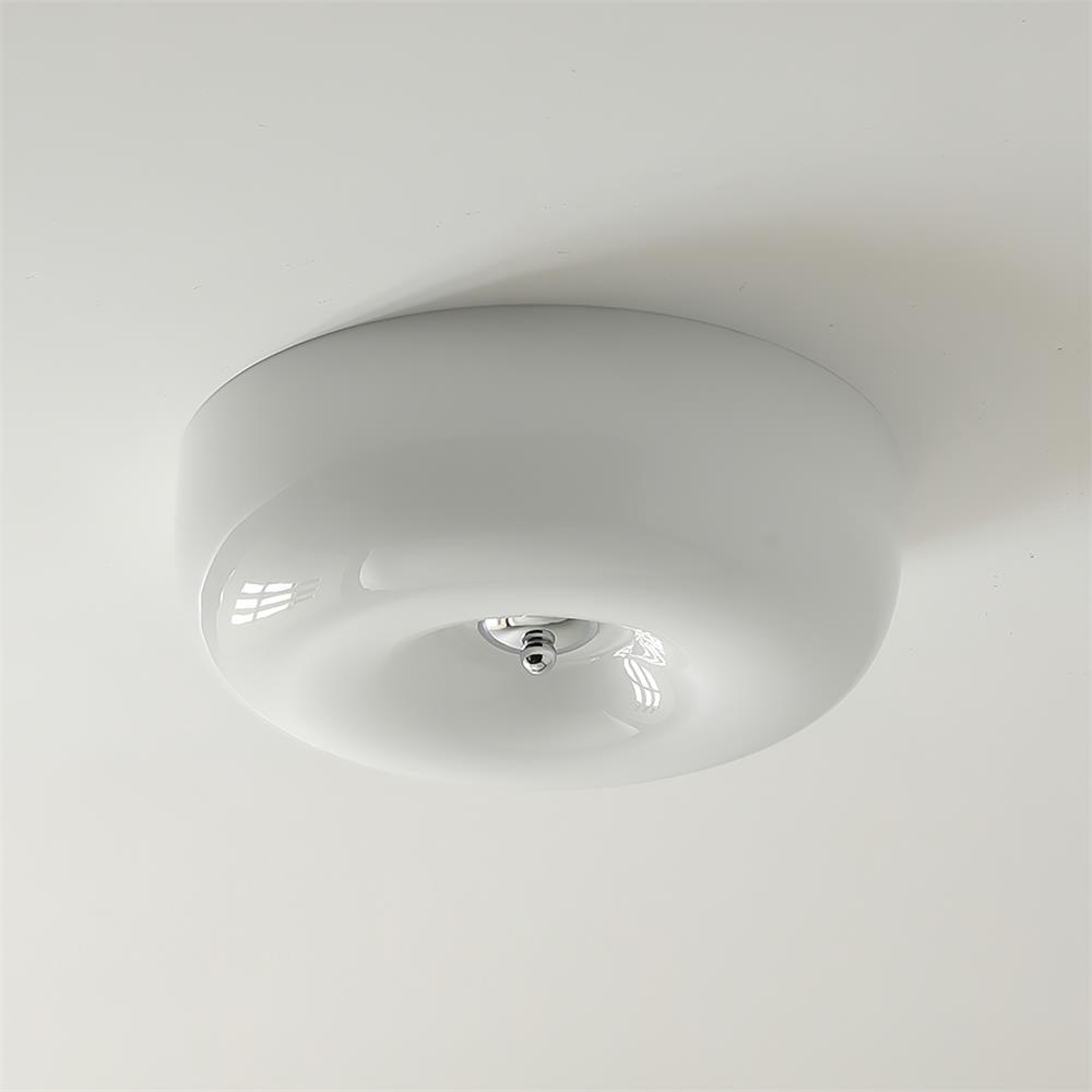 Ceiling Lamp Glass LED Integrated Light White Living Room Bedroom Hallway Round Flush Mount Lighting | Thomler