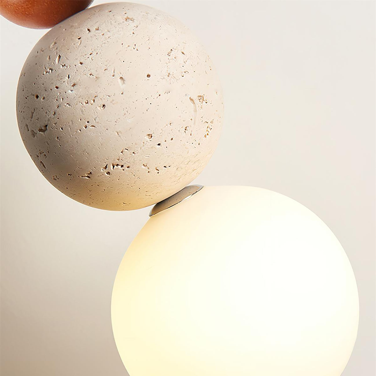 Pendant Light Stone 4.7 in Cream LED Bedside Bedroom Hanging Ambient Minimalist Ceiling Lamp | Thomler