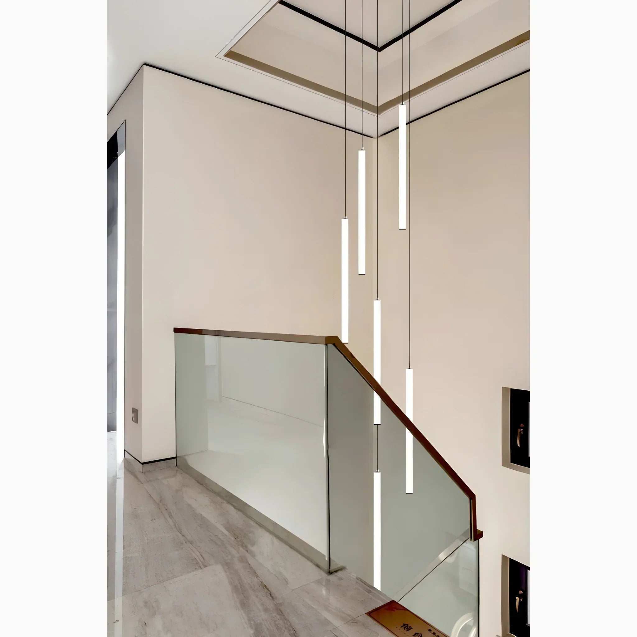 Pendant Light Iron Acrylic 300.0 cm Adjustable Spiral Staircase High Ceiling LED Hanging Lamp Entryway Foyer Lighting | Thomler