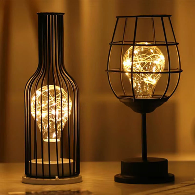 Cordless Wine-Inspired Table Lamp Set – 3 Decorative Bottle & Glass LED Lights for Dining Room, Living Room & Home Ambiance | Thomler