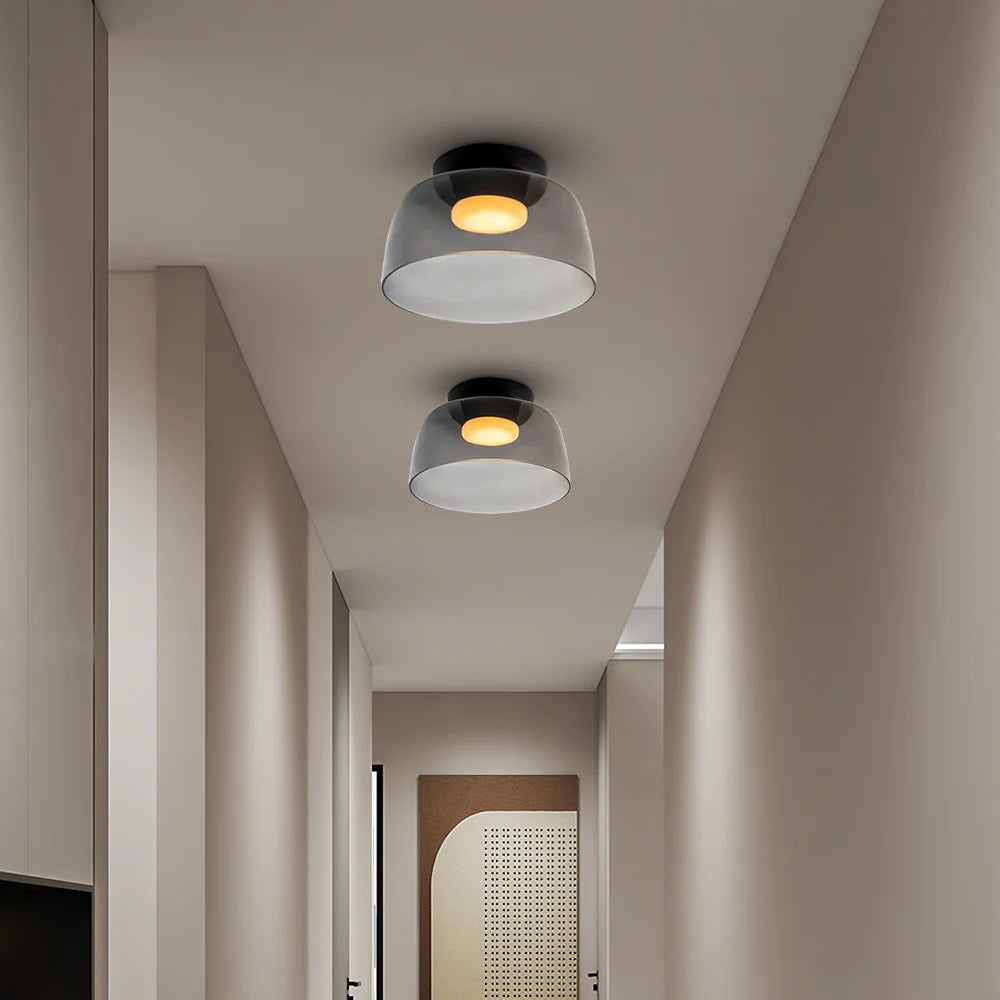 Layered Glass Ceiling Light Modern Multi-Tier Flush Mount Fixture with LED Hardwired for Kitchen Dining Room Bedroom Living Room | Thomler