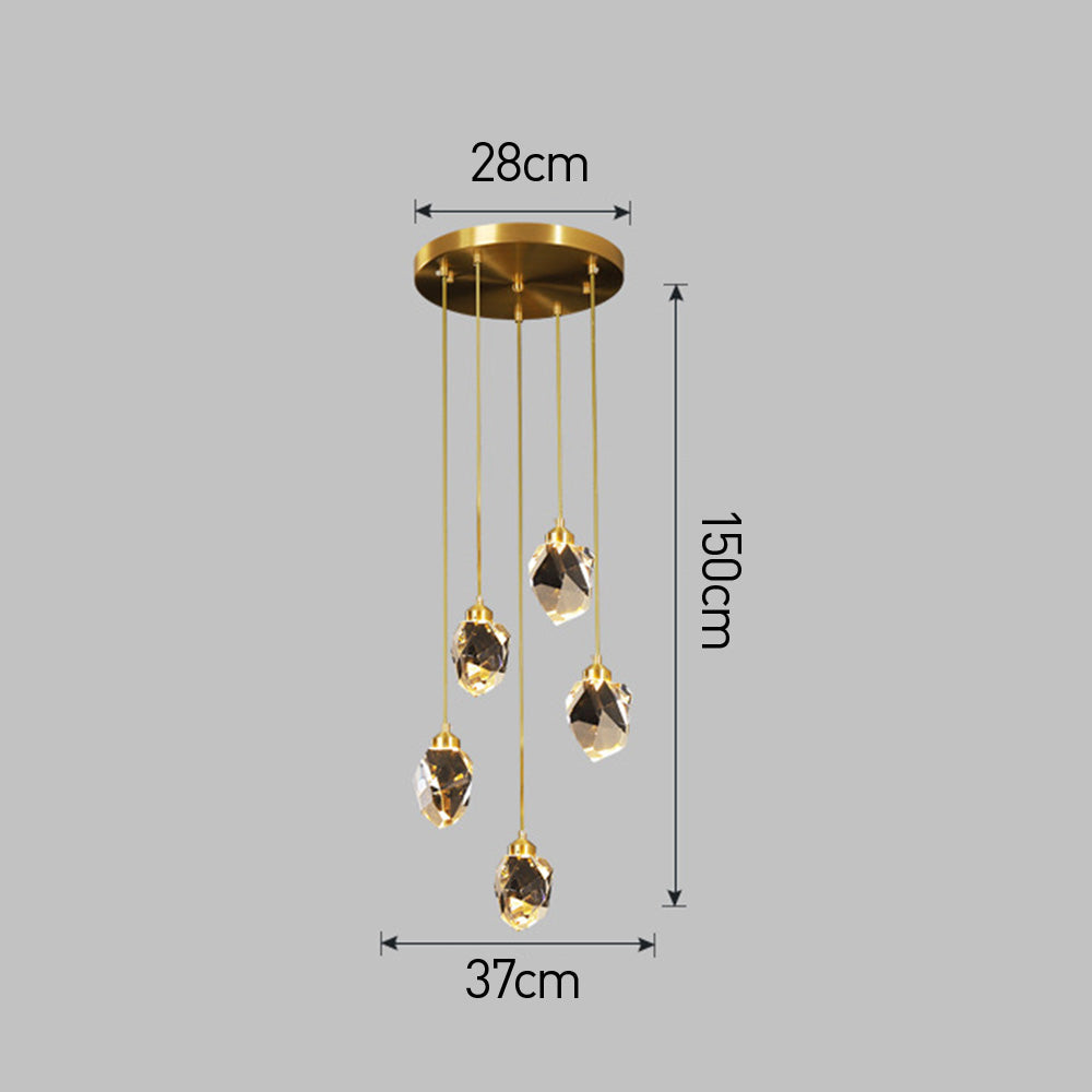 Pendant Light Glass Metal Adjustable Gold Dining Room Kitchen Island Hanging Ceiling Lamp Modern Teardrop Lighting | Thomler