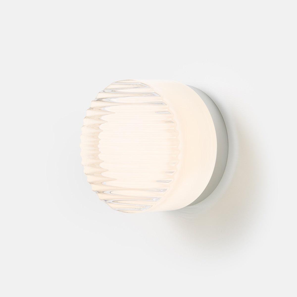 Wall Sconce Metal 3W 5.3 in Ambient Indoor Outdoor Lighting Ripple Design White Amber Grey | Thomler