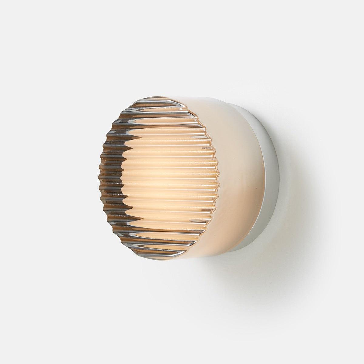 Wall Sconce Metal 3W 5.3 in Ambient Indoor Outdoor Lighting Ripple Design White Amber Grey | Thomler