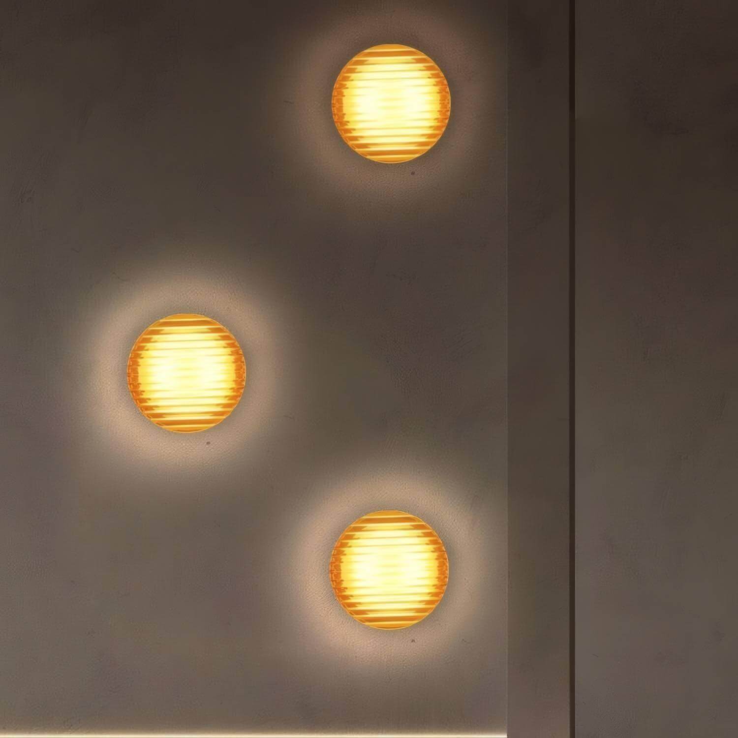Wall Sconce Metal 3W 5.3 in Ambient Indoor Outdoor Lighting Ripple Design White Amber Grey | Thomler